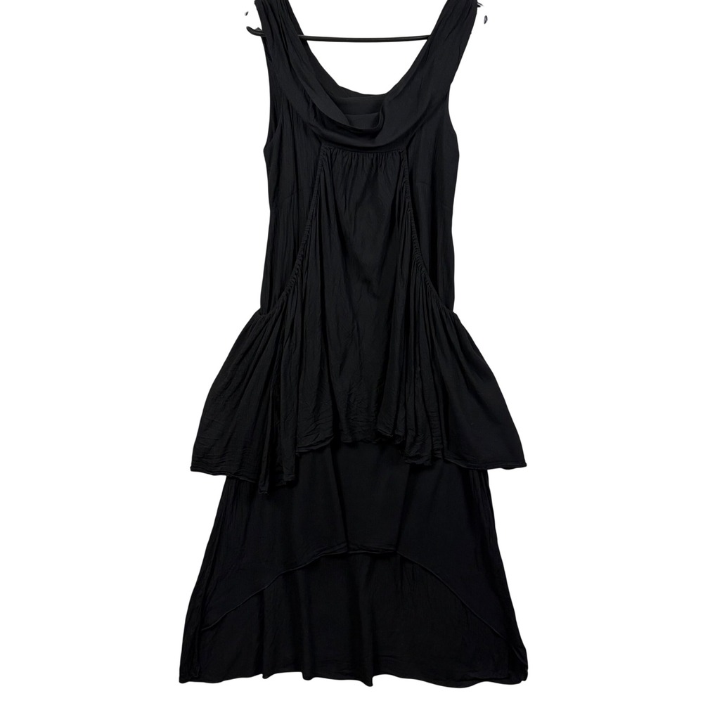 Yes World Boutique Midi Dress Black S High Low Layered Bohemian Artistic Summer